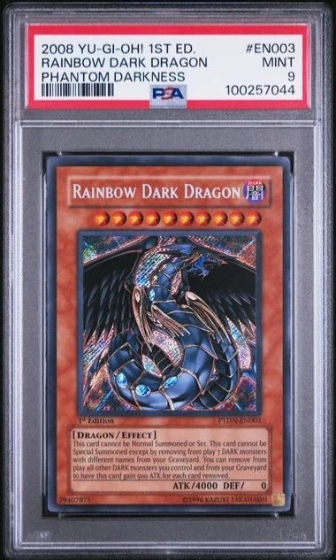 Yugioh 1ST ED. Rainbow Dark Dragon Phantom Darkness #EN003 PSA 9