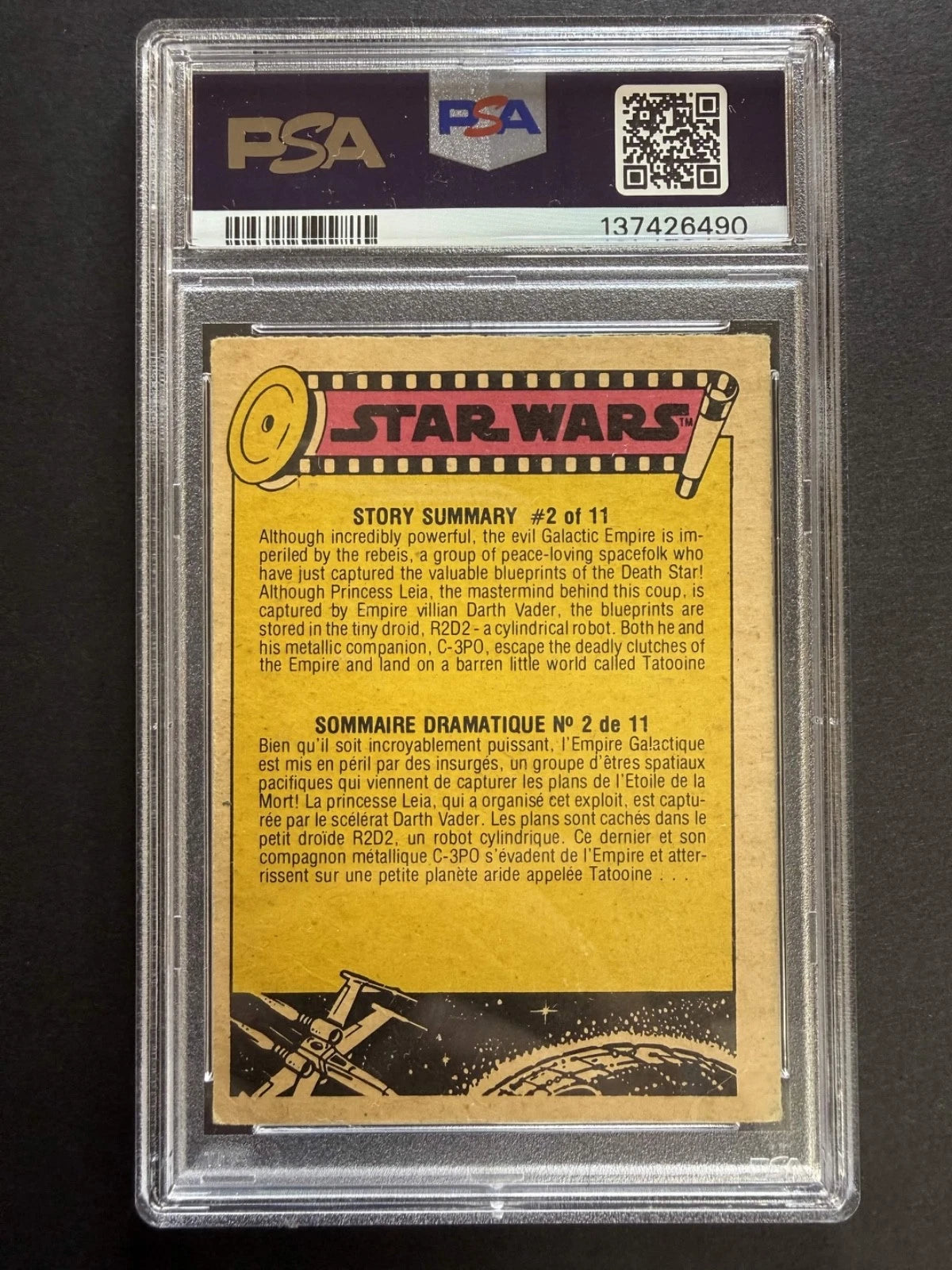 1977 Star Wars OPC Han And Chewie Shoot It Out! #44 PSA 2