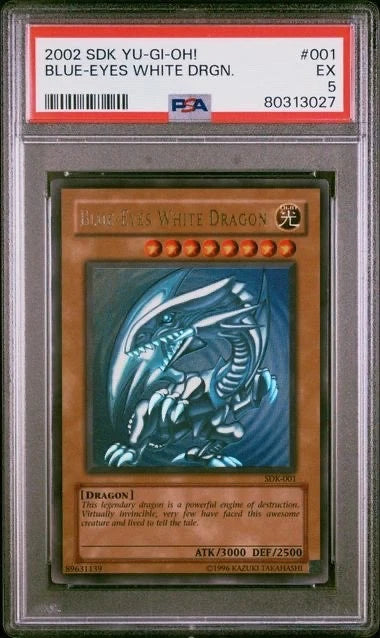 Yugioh 2002 SDK Yu Gi Oh! Blue Eyes White DRGN. #001 PSA 5