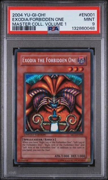 Yugioh Exodia the Forbidden One MC1-EN001 Limited Edition Ultimate Rare PSA9