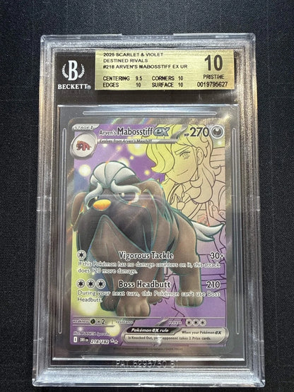 Pokemon 2025 Scarlet & Violet Destined Rivals Arven’s Mabosstiff EX UR BGS 10