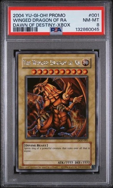 Yugioh The Winged Dragon of Ra DOD-001 Prismatic Secret Rare PSA 8