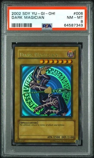 Yugioh Dark Magician SDY-006 PSA 8 Slight name shift + wavy + fade MISPRINT