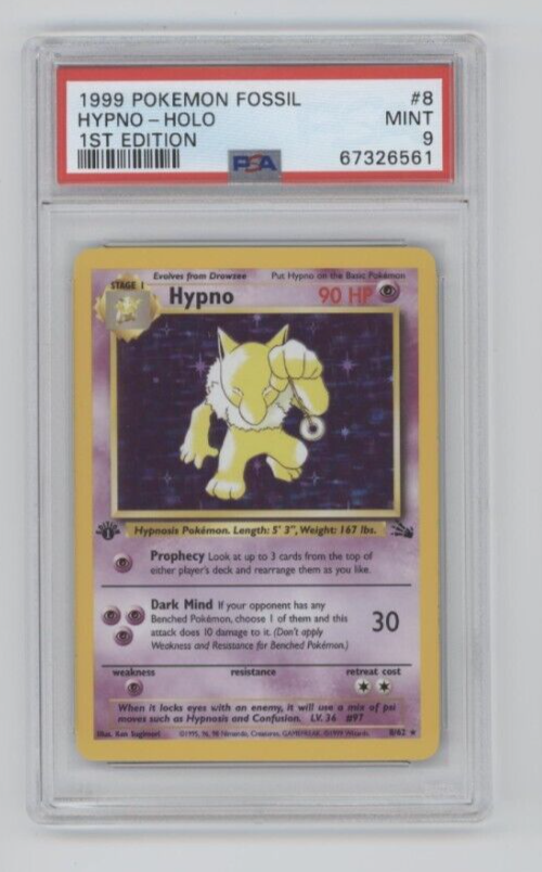 Pokemon Hypno Holo 8 1st Edition PSA 9