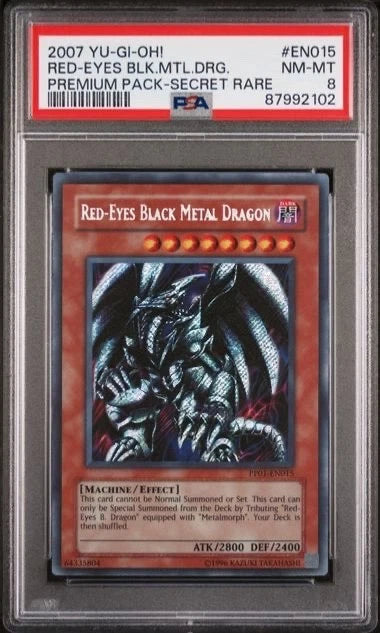 Yugioh 2007 Red Eyes BLK. MTL. DRG Premium Pack Secret Rare #EN015 PSA 8 #2