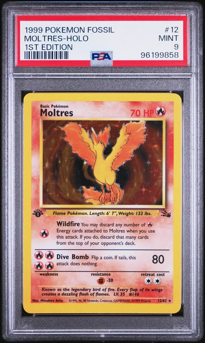 Pokemon Moltres Fossil 1st Edition 12/62 PSA 9