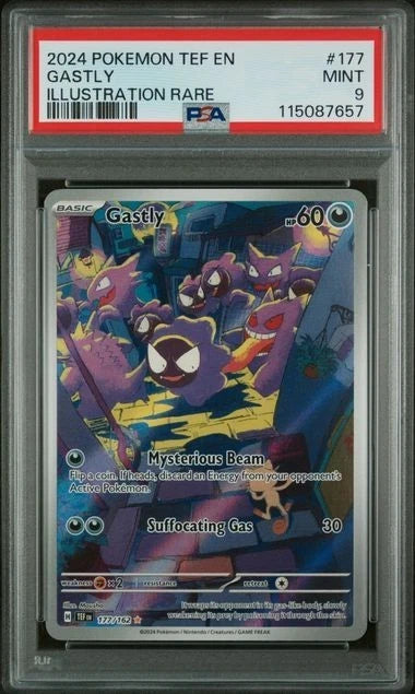 Pokemon Gastly 177/162 Temporal Forces Illustratoin Rare PSA 9