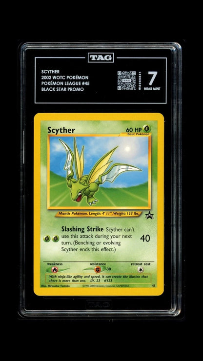 Pokemon Scyther 2002 WOTC Pokemon League #45 Black Star Promo TAG 7