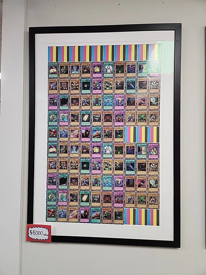 Yugioh SDY Starter Deck Yugi 1st Edition MISPRINT Uncut Sheet Glass Framed