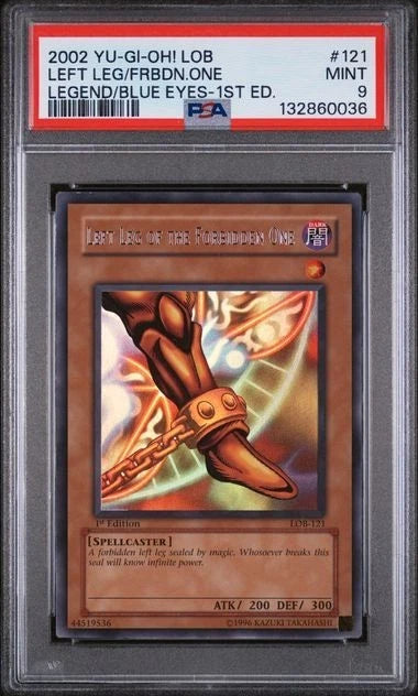 Yugioh Left Leg of the Forbidden One LOB-121 1st Edition Ultra Rare PSA 9