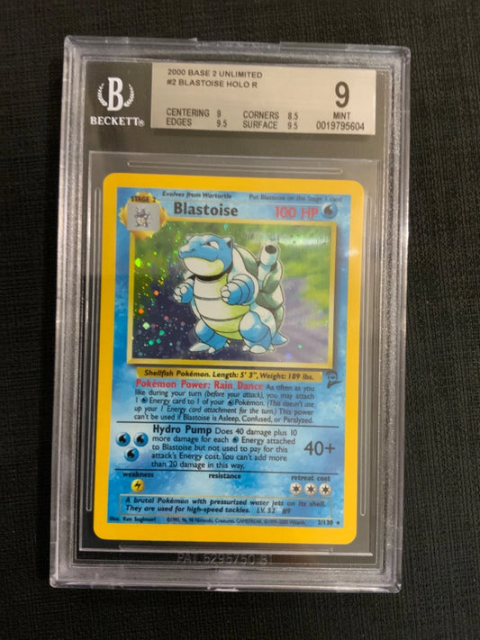 Pokemon - Blastoise 2/130 Base 2 unlimited BGS 9
