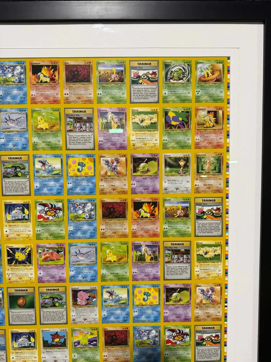 Pokemon Neo Genesis Uncut Sheet FRAMED