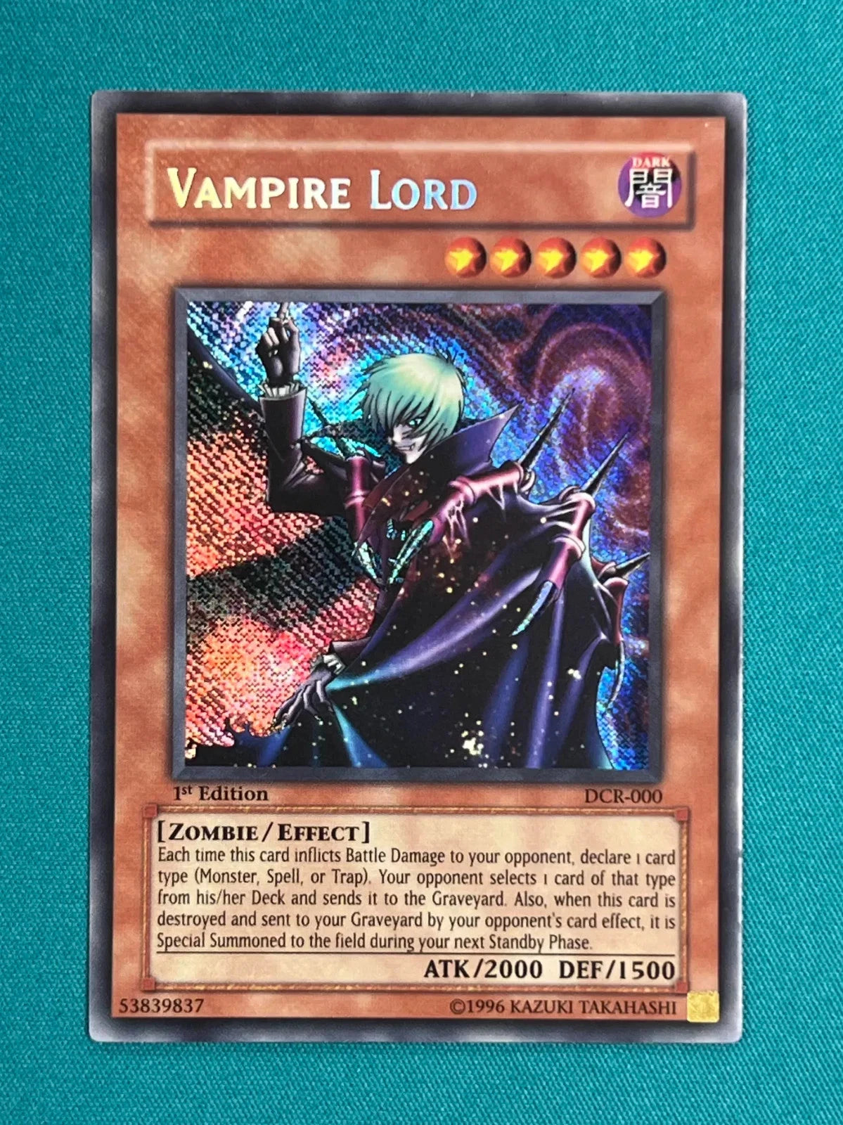 Yugioh Vampire Lord 1st Edition DCR-000 Secret Rare NM ASIAN ENGLISH