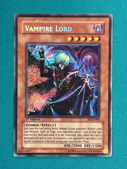 Yugioh Vampire Lord 1st Edition DCR-000 Secret Rare NM ASIAN ENGLISH