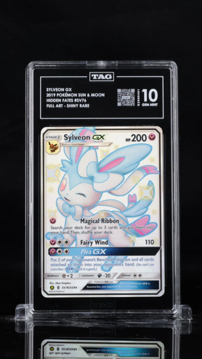 Pokemon Sylveon GX 2019 S&M Hidden Fates #SV76 Full Art - Shiny Rare TAG 10 GM