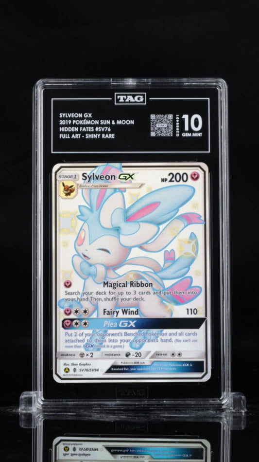 Pokemon Sylveon GX 2019 S&M Hidden Fates #SV76 Full Art - Shiny Rare TAG 10 GM