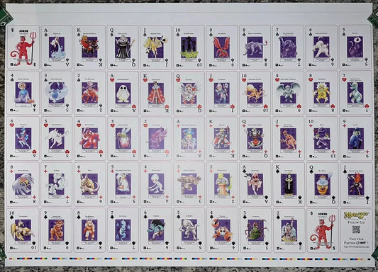 METAZOO Uncut Sheet & Tube - NightFall Non-holo Poker Full Set