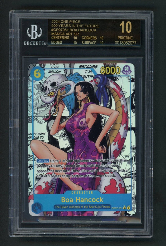 One Piece TCG Boa Hancock OP07-051 Manga BGS BLACK LABEL Pristine 10