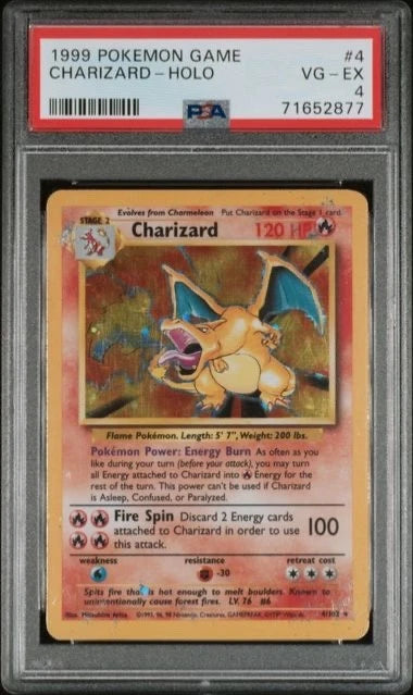 Pokemon 1999 Pokemon Game Charizard Holo #4 PSA 4