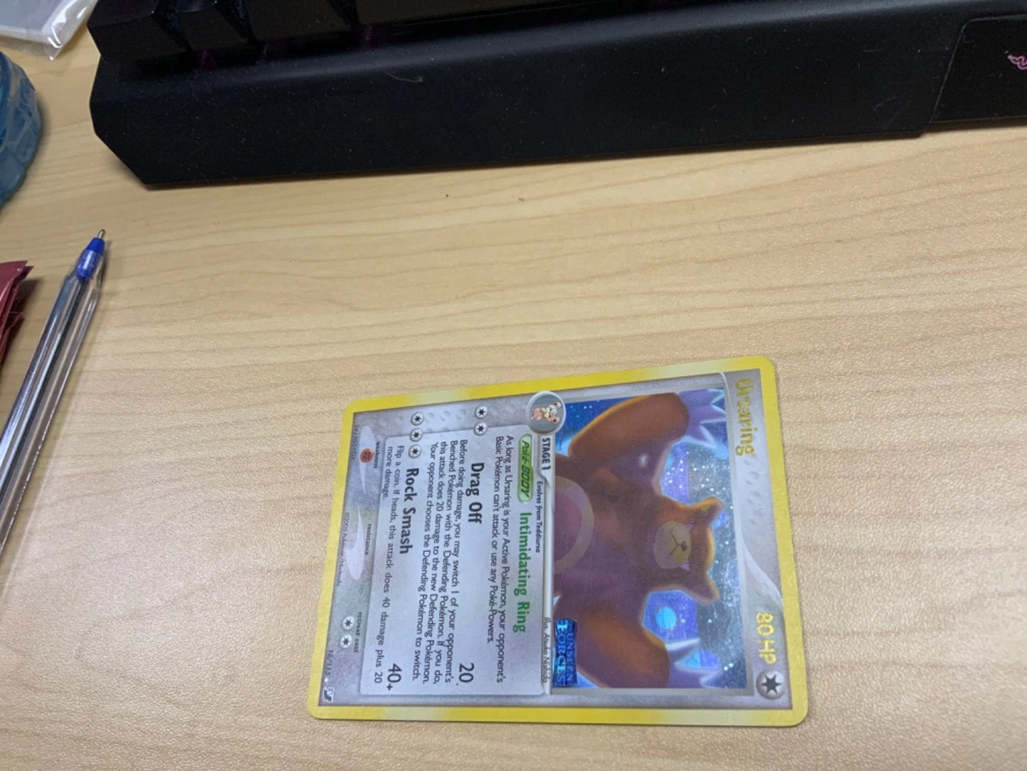 Pokemon Ursaring 18/115 - Unseen Forces Reverse Holofoil LP FOIL LINE ERROR