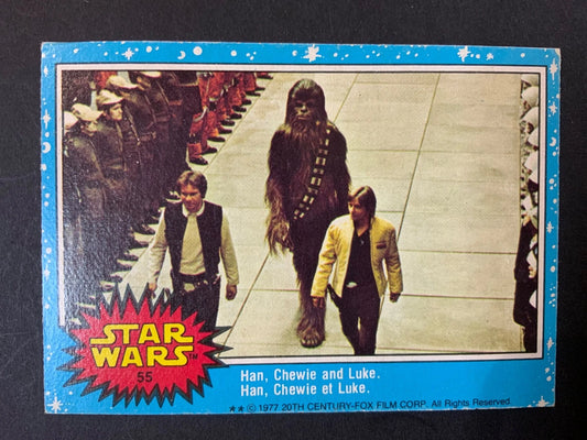 Star Wars 1977 OPC Han, Chewie And Luke #55 Evid Trim