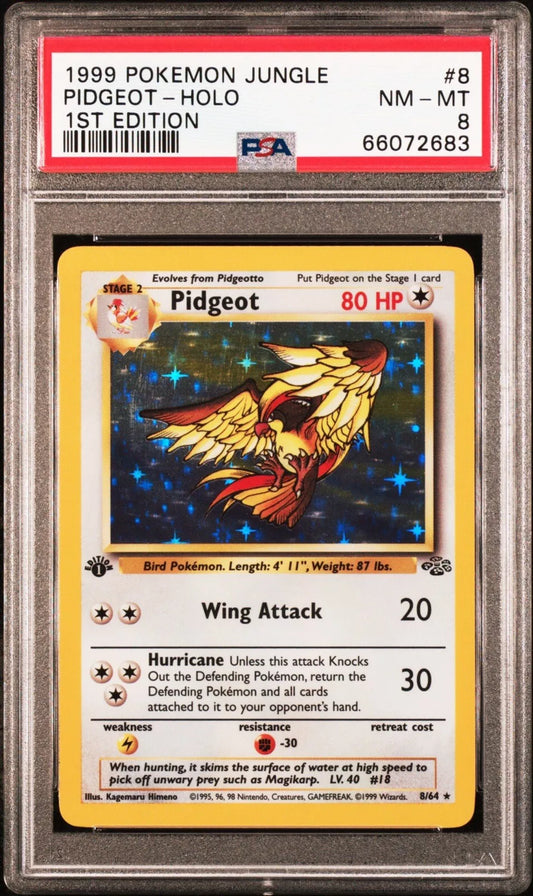 Pokemon Pidgeot Jungle 8/64 1st Ed PSA 8