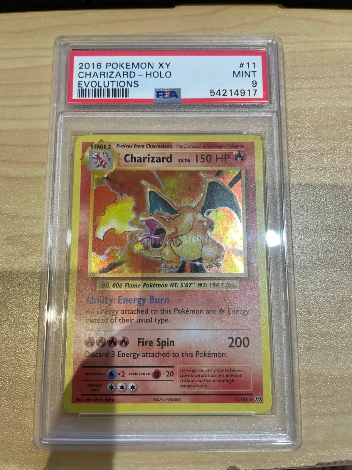 Pokemon Charizard 11/108 Evolutions Holo Rare PSA 9