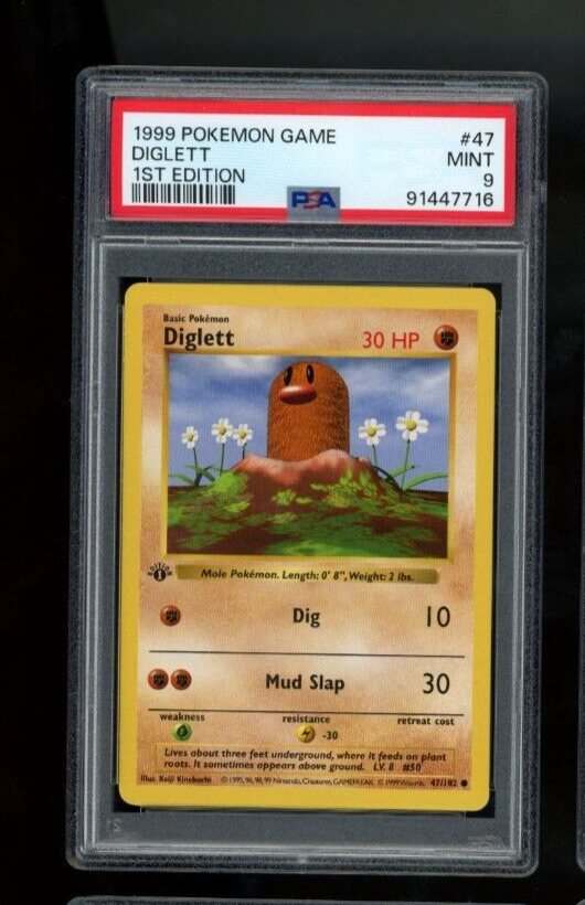 Diglett 47/102 1st Ed Shadowless PSA 9