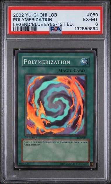 Yugioh - Polymerization LOB-059 1st Edition PSA 6