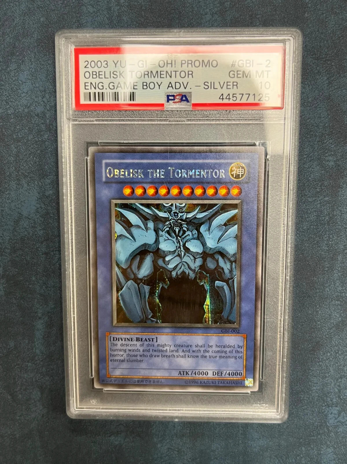 YUGIOH Promo Obelisk the Tormentor GBI SCR PSA 10 #1