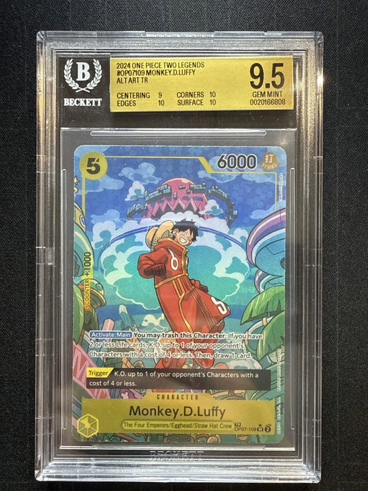 One Piece TCG Two Legends #OP07109 Monkey. D. Luffy ALT ART TR BGS 9.5
