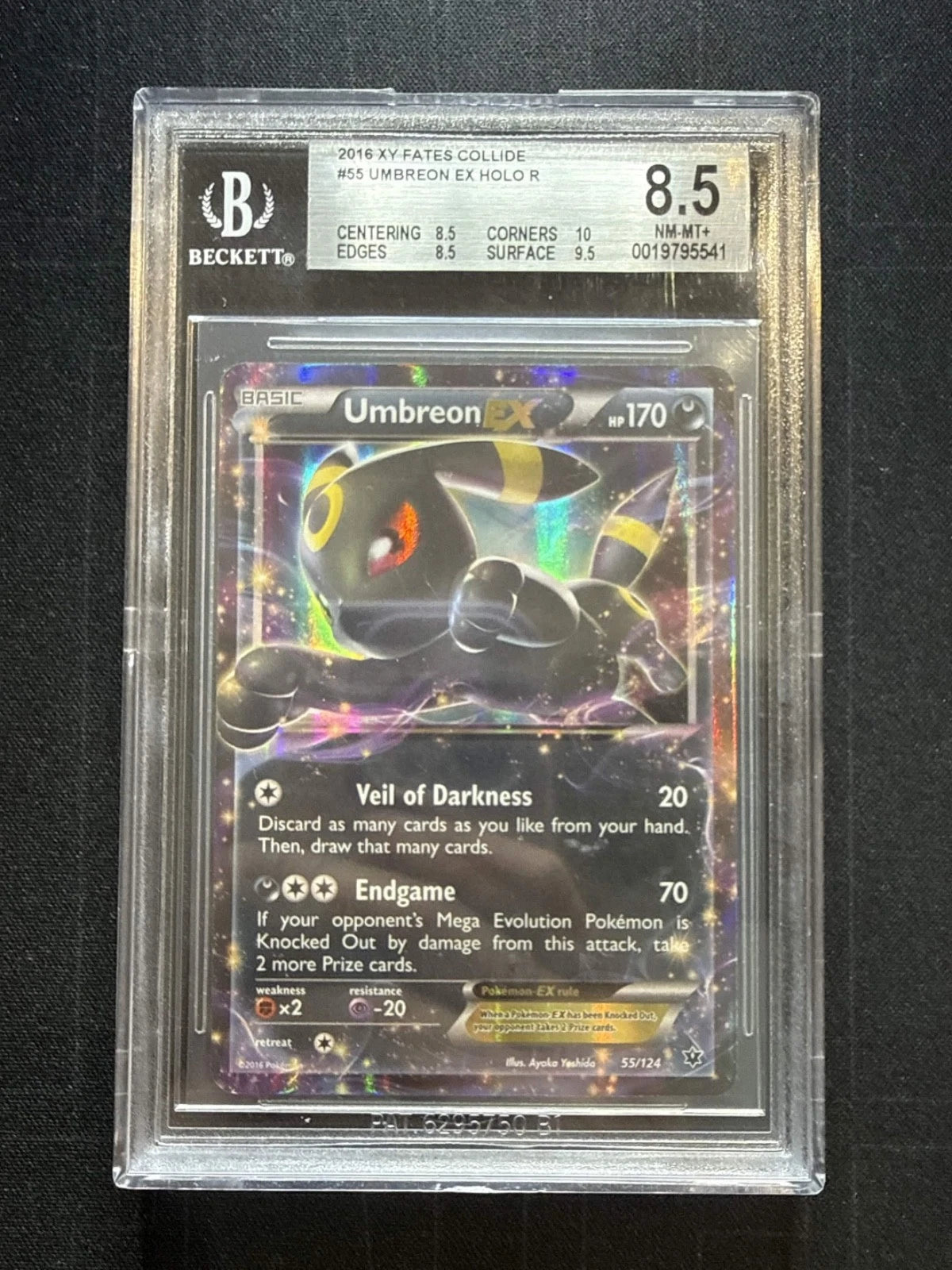 Pokemon 2016 XY Fates Collide Umbreon EX Holo R #55 BGS 8.5