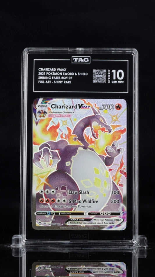 Pokemon - Charizard Vmax SV107 Shining Fates TAG 10