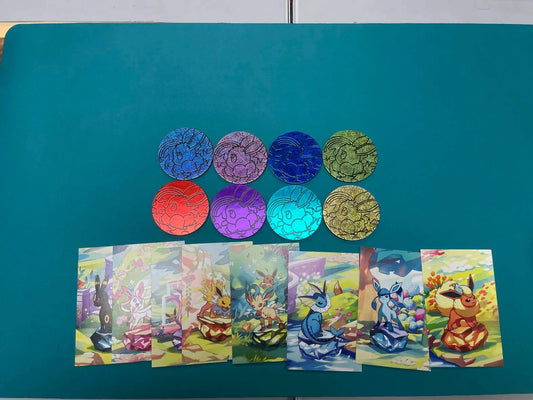 Full Set of Eeveelutions Coins - Prismatic Evolutions Tin Exclusive Pokemon TCG