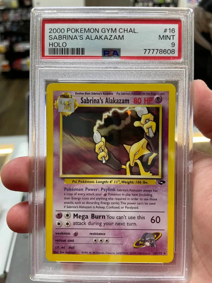 Pokemon Sabrina's Alakazam Pokemon Gym Challenge Unlimited 16/132 PSA 9