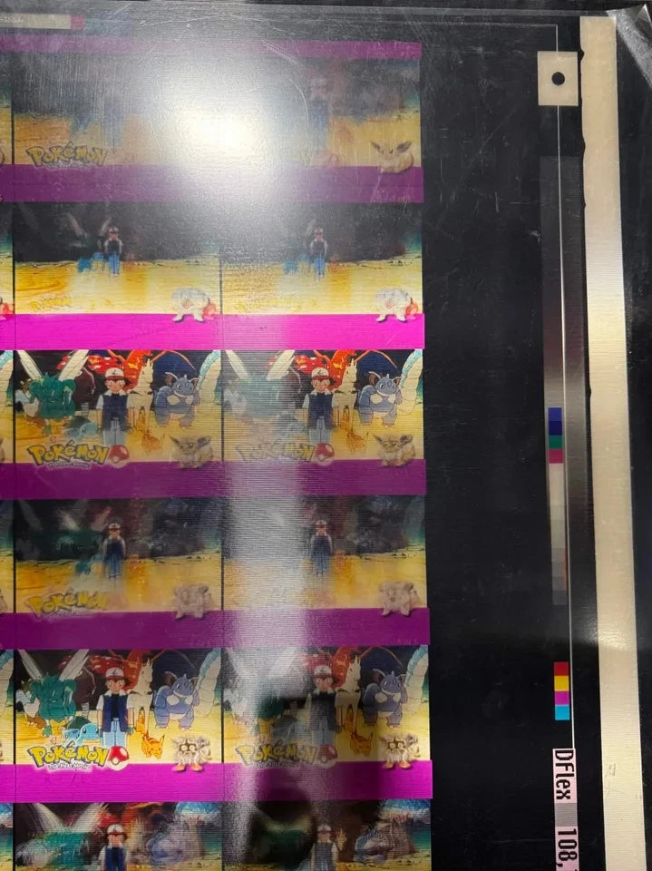 Pokemon Topps Movie 2000 Ash Pikachu Lenticular Uncut Sheet