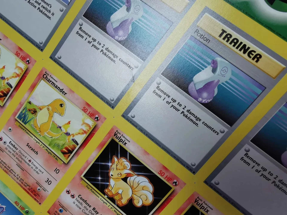 Pokemon Grass and Fire Themed Deck Uncut Sheet
