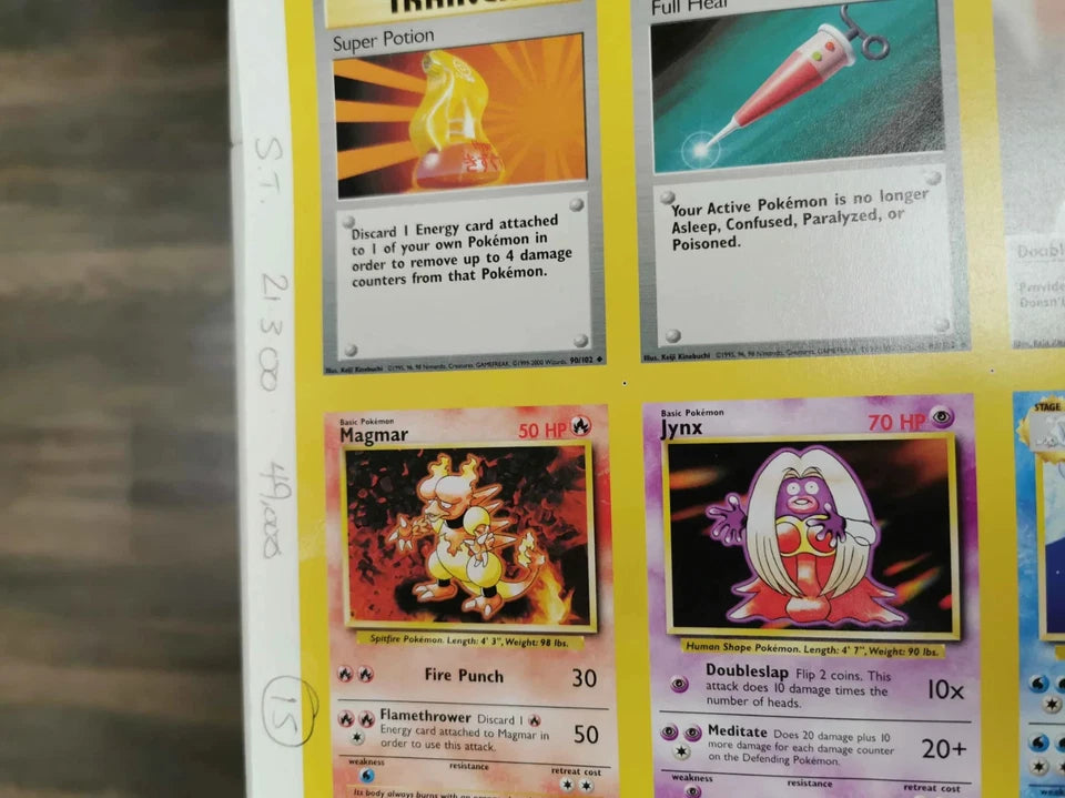 Pokemon Base Set Uncommons Uncut Sheet