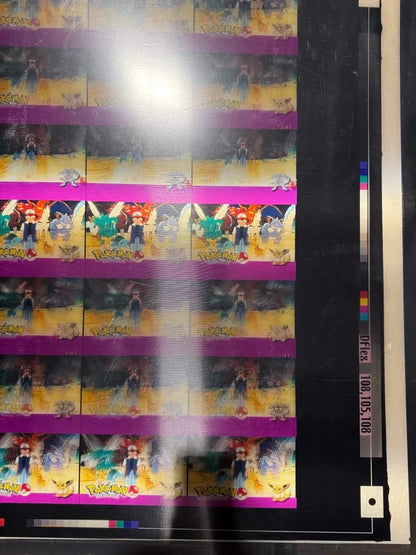 Pokemon Topps Movie 2000 Ash Pikachu Lenticular Uncut Sheet