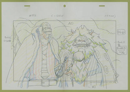 ONE PIECE Genga featuring Nami Inuarashi Nekomamushi Ep 772 FRAMED ART GLASS