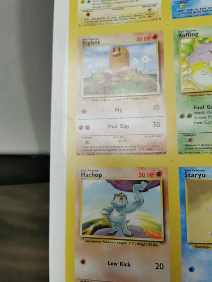 Pokemon Base Set Uncut Sheet Form 7 (Pikachu + other commons)