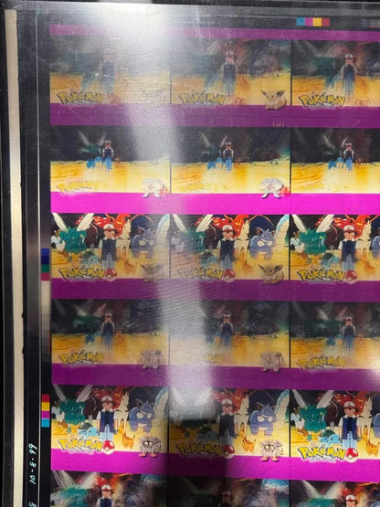 Pokemon Topps Movie 2000 Ash Pikachu Lenticular Uncut Sheet