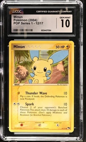 Pokemon Minun Pop Series 1 12/17 CGC 10