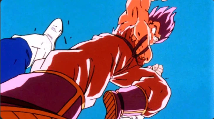 DRAGON BALL Z Goku Vs. Vegeta Production Cel B23 W/ Painted Background S1 Ep31