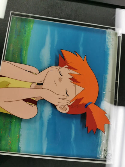 Pokemon Indigo League Ep 18: Misty cel B4 with hand painted background FRAMED