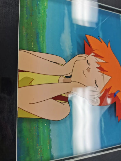 Pokemon Indigo League Ep 18: Misty cel B4 with hand painted background FRAMED