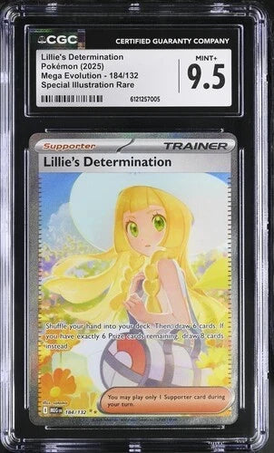Pokemon Lillie’s Determination 2025 Mega Evolution - 184/132 SIR CGC 9.5 Mint+