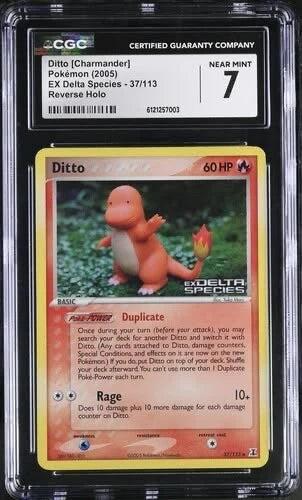 Pokemon - Ditto (Charmander) 37/113 EX Delta Species Reverse Holo CGC 7