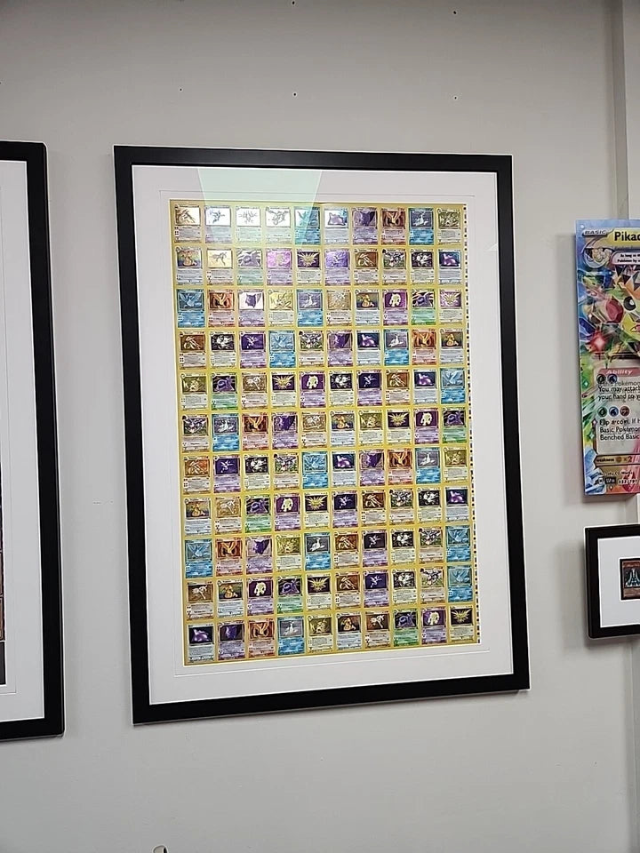 Pokemon WOTC Fossil Holo Rare Uncut Sheet Glass Framed