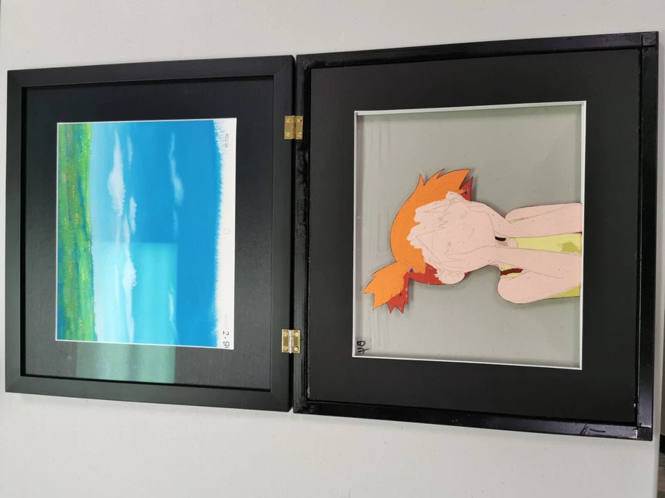 Pokemon Indigo League Ep 18: Misty cel B4 with hand painted background FRAMED